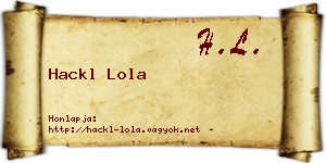 Hackl Lola névjegykártya